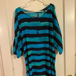 Striped Blue and Black Women's Dress
